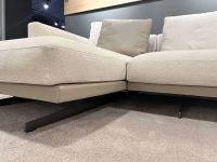 Frigerio - Ecksofa Horizon Stoff Nebraska 18 Beige Füße Metall mit Kissen - 6