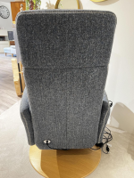 Natura - TV Sessel Sommerville Stoff Amsterdam Blau Grau Drehteller Eiche Bianco 2 Motorisch Mit Akku - 9