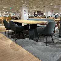 Wimmer - Essgruppe Zweigl Holz Rustikale Asteiche Bianco Stoff Q2 Individuals 66 Blau Gestell Metall RAL7021 Schwarzgrau - 7