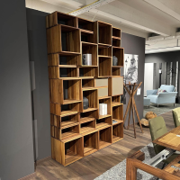 Riva1920 - Regal Freedom Nussbaum Geölt Fronten Eisen Lackiert Mit Türen Und Schubalden - 7