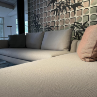 COR - Ecksofa Mell Lounge 48213 Stoff 10064 Chalk Grau Metallgestell Verchromt Inklusive Kissen - 9