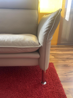 Erpo - Sofa Porto Leder Pearl 42 Beige Weiß Füße 81 Hochglanz Inklusive Kissen - 5