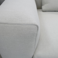 COR - Sofa Moss 74311 Stoff 10120 Greige Grau Beige Füße Verchromt Inklusive Hocker Und Rückenkissen - 8