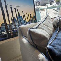 Gervasoni - Sofa Ghost 12 Stoff C Sand Zingaro Grau Inklusive Kissen - 5