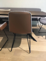 Freifrau - Sitzgruppe Leya Außen Leder Sahara Cognac Braun Innen Stoff Opera Fango Grau Drahtgestell Schwarz - 10