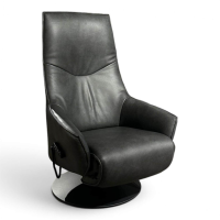 himolla - Sessel 7162 S Lounger Leder 27 Eleganza Brikett Schwarz Drehteller Schwarz Mit Motorischer Verstellung Und Integriertem Akku - 3