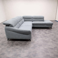 Mondo - Ecksofa 1592 Stoff 10 Bahama Niagara Grau Gestell Metallfüße Anthrazit - 6