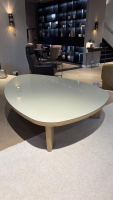 Flexform - Beistelltisch Arnold In Beige Glassplatte Mit Braunem Gestell - 2