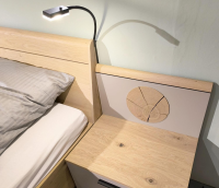Disselkamp - Schlafzimmer Chicago Balkeneiche Furniert Und Lack Taupe Grau Inklusive LED Beleuchtung - 2