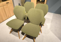Niehoff - 4er-Set Stuhl Linea Dining Trend Time Stoff Malera L Olive Grün Gestell Wildeiche Geölt Fest - 3