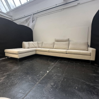 COR - Ecksofa Conseta Bezug Stoff 8081 Muschel Grau Schmalfüße Anthrazit inklusive Kopfstütze - 3