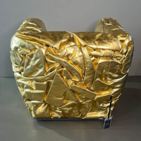 Edra - Sessel Sponge Metallisiertes Leder PLX Gold - 7