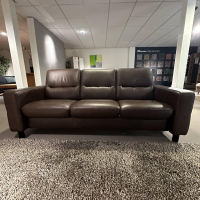 Stressless - Sofa Wave Bezug Leder Paloma Braun Holzfüße Schwarz Gebeizt - 4