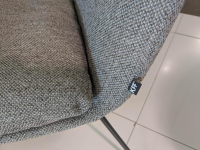 KFF - Tischgruppe Furca 6 Stühlen Faye Stoff 1202 Greige Füße Metall Schwarz - 4