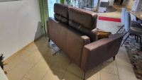 Comfort Republic - Sofa Anna Leder W10 Brown Braun Gestell Metall MF3 Schwarz Mit Motorischem Sitzauszug - 2