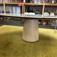 Porro - Esstisch Materic Platte Marmor Calacatta Oro Weiß Grau Matt Beschichtet Gestell Esche Natur - 6