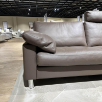 Erpo - Ecksofa Classics 500 Leder 43.860 Lava Grau Braun Metallfuß Rund Hochglanz - 3