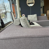 COR - Ecksofa Trio Stoff 9120 Marone Violett Und 9047 Greige Grau Beige - 9