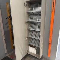 Schönbuch - Schuhschrank Lack Basisfarbe Asphalt 45 Grau Metalloberfläche Chrom Glänzend Mit Verspiegelter Tür - 5