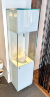 Dreieck - Vitrine Solus Türen Optiwhiteglas Partiell Mit Colorlack Weiß Korpus Metallteile Edelstahl Mit LED Beleuchtung - 4