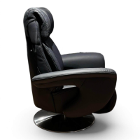 himolla - Sessel 8049 Planopoly Leder 31 Longlife Soft Blue Blau Drehteller Edelstahl Mit Relaxfunktion - 2