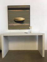Zanotta - Schreibtisch Quaderna 2750 Digitaldruck Kariert Sperrholz Kunststofflaminat Weiß - 4