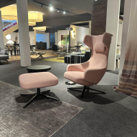 Vitra - Sessel Grand Repos Inkl. Ottoman Niedrig 21075000 Stoff 10 Dumet Zartrosé/Beige Gestell 30 Basic Dark - 5