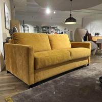 Contur - Schlafsofa Nuoro Stoff 10 7010 Gelb Winkelfuß Metall Verchromt 347 Mit Gelformmatratze - 3