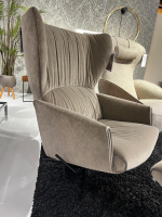Jori - Lounge Sessel Rapsody Lounge Stoff Vittoria 4 Grau Beige 4 Stern Fuß Metall Epoxy Schwarz Inklusive Hocker - 3