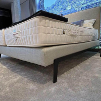 Treca Interiors - Polsterboxspringbett Adonis Stoff Portofino 012 Souris Grau Füße Metall Schwarz - 6