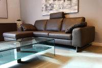 W. Schillig - Ecksofa Alexx Leder Longlife Xtra 95 Graphit Grau Metallfuß F7T Chrom Mit Kissen Und Kopfstütze - 11