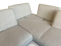JOOP! - Ecksofa 8166 Stoff Canvas Natura Beige Holzrahmen Füße Schwarz Inklusive Hocker - 3
