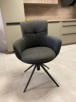 MCA Furniture - Armlehnstuhl Mecana Stoff Chenilleoptik Anthrazit Gestell Metall Schwarz (5 Stk. Verfügbar) Matt Drehbar - 2