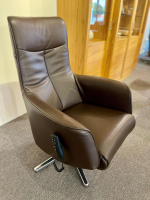 Sitting Vision - TV-Sessel TW092 Small Leder Semira Chocolate Braun Sternfuß Aluminium Poliert Elektrisch Verstellbar - 3