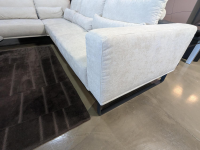 Musterring - Ecksofa JustB PM 100 Stoff Yelda Natur Creme Füße Schwarz mit 5 Kissen - 3