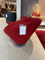 Leolux - Drehsessel Parabolica Leder 51877 Senso 1077 Ferrari Rot Tellerfuß Aluminium Gebürstet - 3