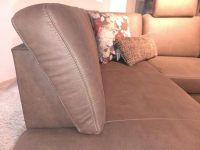Ponsel - Ecksofa Livingston Stoff 0877 19 Braun Fuß Eiche Geölt Inklusive Kissen - 3