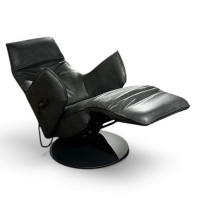 himolla - Sessel 7162 S Lounger Leder 27 Eleganza Brikett Schwarz Drehteller Schwarz Mit Motorischer Verstellung Und Integriertem Akku - 2