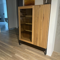 Contur - Highboard Mileto C Asteiche Gebürstet Geölt Gestell Metall Schwarz Mit LED Beleuchtung - 8