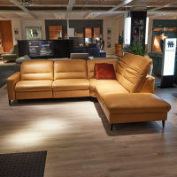 Musterring - Ecksofa MR 1380 Leder Vivre Honey Braun Alufuß Schwarz Mit Kissen - 4