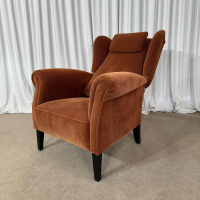 Puhlmann - Sessel Keitum Stoff Velour Coto 02 Orange Füße Schwarz Mit Verstellbarer Lehne Und Nackenkissen - 6