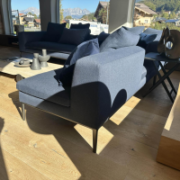 B&B Italia - Ecksofa Michel Stoff Semio 2359850 Dunkelblau Blau Gestell Aluminium Nickel Bronze Schwarz Lackiert - 3