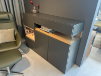 Hülsta - Sideboard Neo Natur Eiche Lack Grau Drei Schubladen Zwei Drehtüren - 2