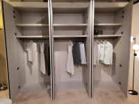 Contur - Kleiderschrank Loretto Dekor Cemento Chiaro Grau Inklusive Kommode Mattlack Madreperla Grau - 6