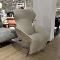 Jori - Relaxsessel Daydreamer Textil Leder Innen Mumble Außen Nubukleder Creme - 7