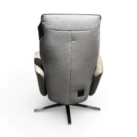 himolla - Sessel 7928 Easy-Swing Stoff/Leder Kombination Stoff Salino Anthrazit Leder Eleganza Grau Sternfuß Edelstahl Inkl. Elektr. Relax-Funktion - 4